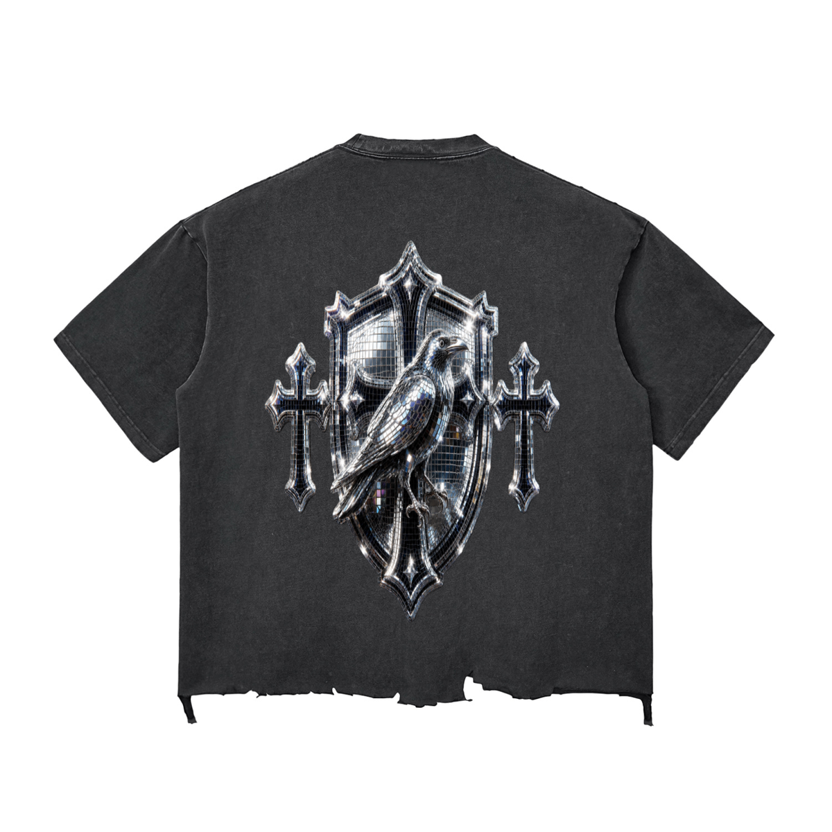 Snow Wash Raw-Hem Boxy T-shirt