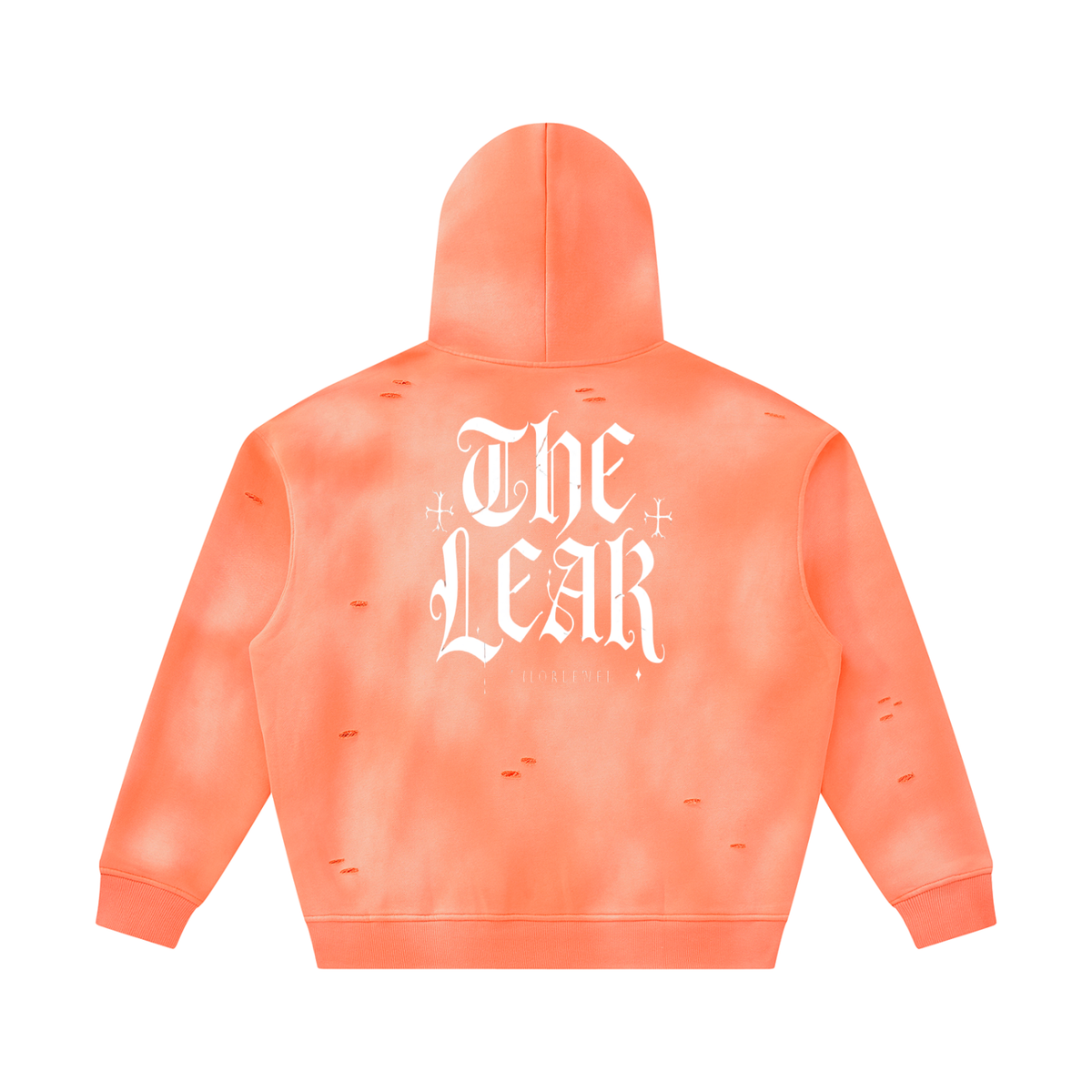 Unisex Sunfade Frayed Fleece Hoodie