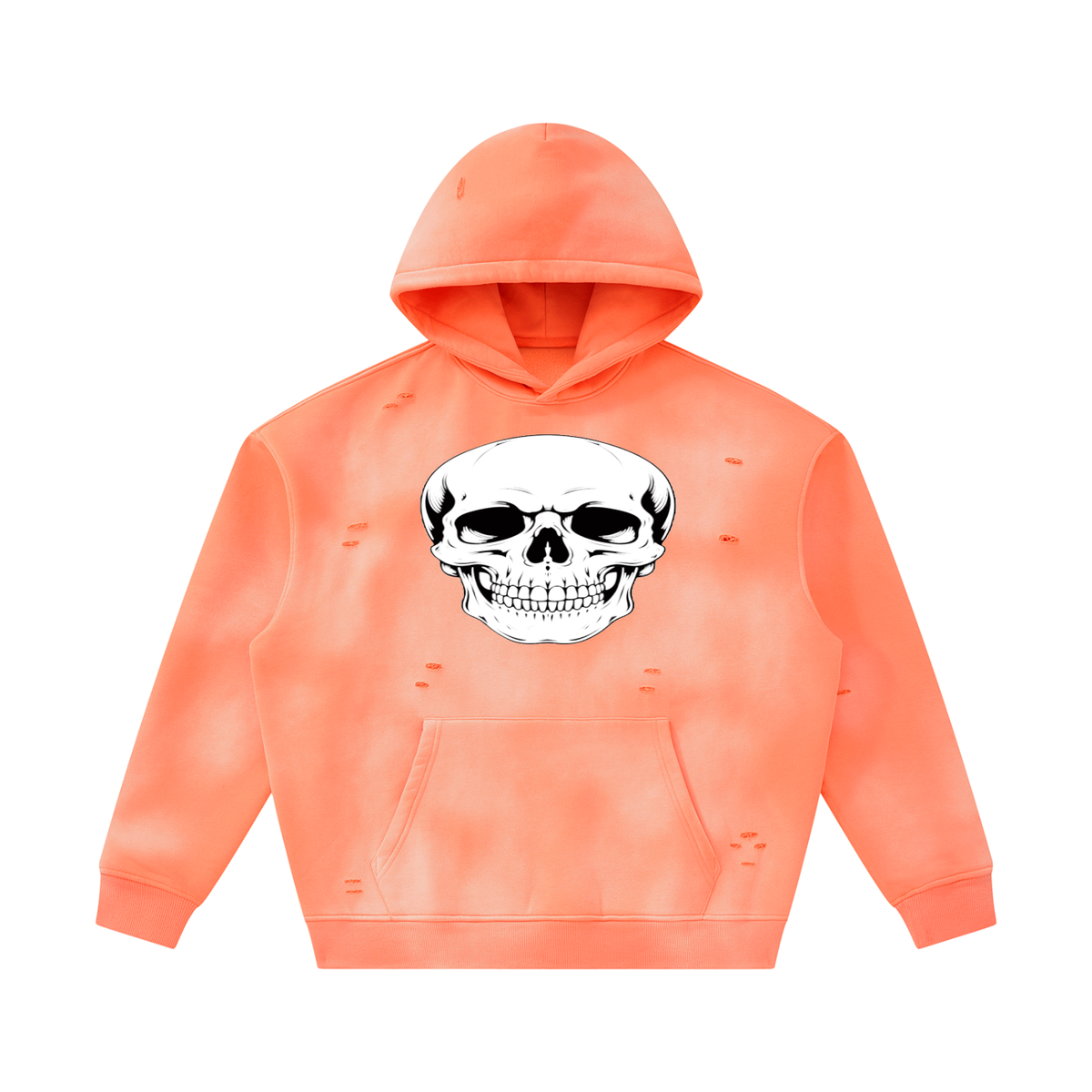 Unisex Sunfade Frayed Fleece Hoodie