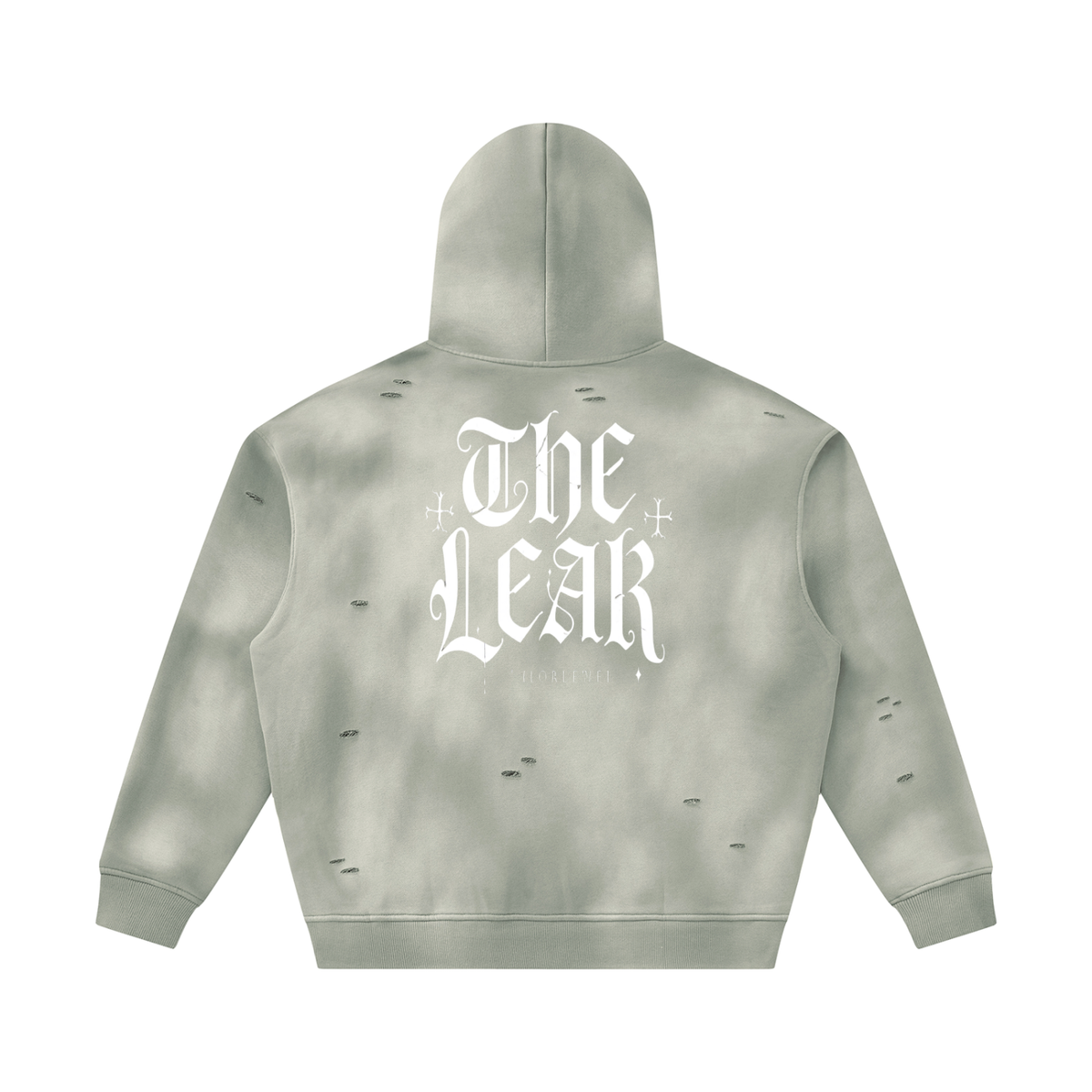 Unisex Sunfade Frayed Fleece Hoodie
