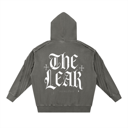 Snow Washed Tape Raw Edge Hoodie