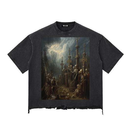 Snow Wash Raw-Hem Boxy T-shirt