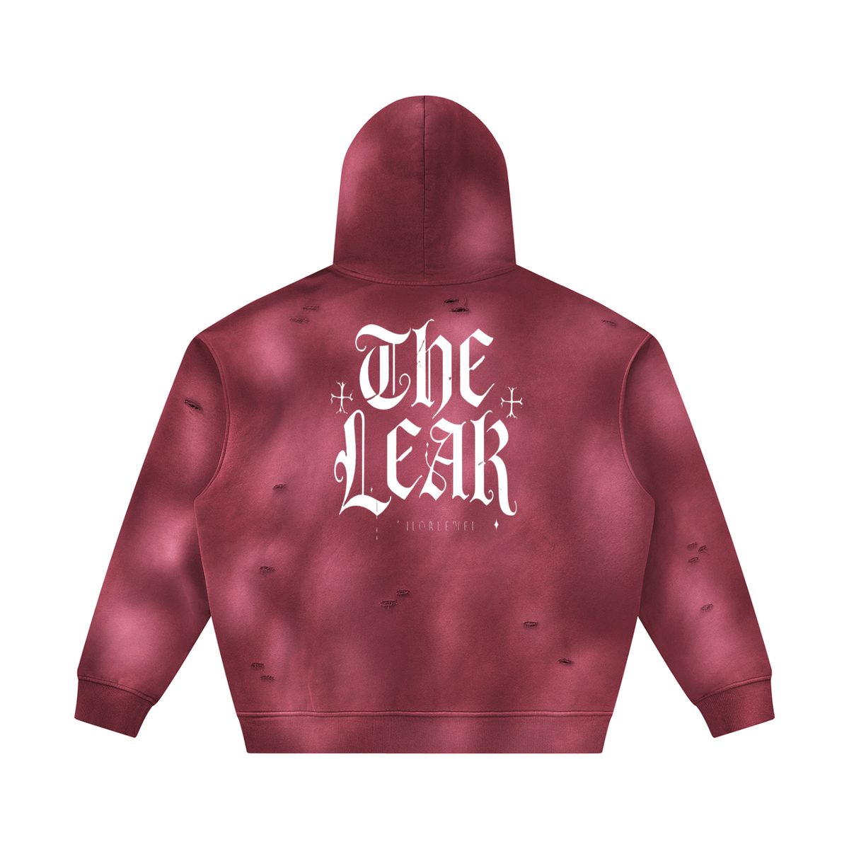 Unisex Sunfade Frayed Fleece Hoodie
