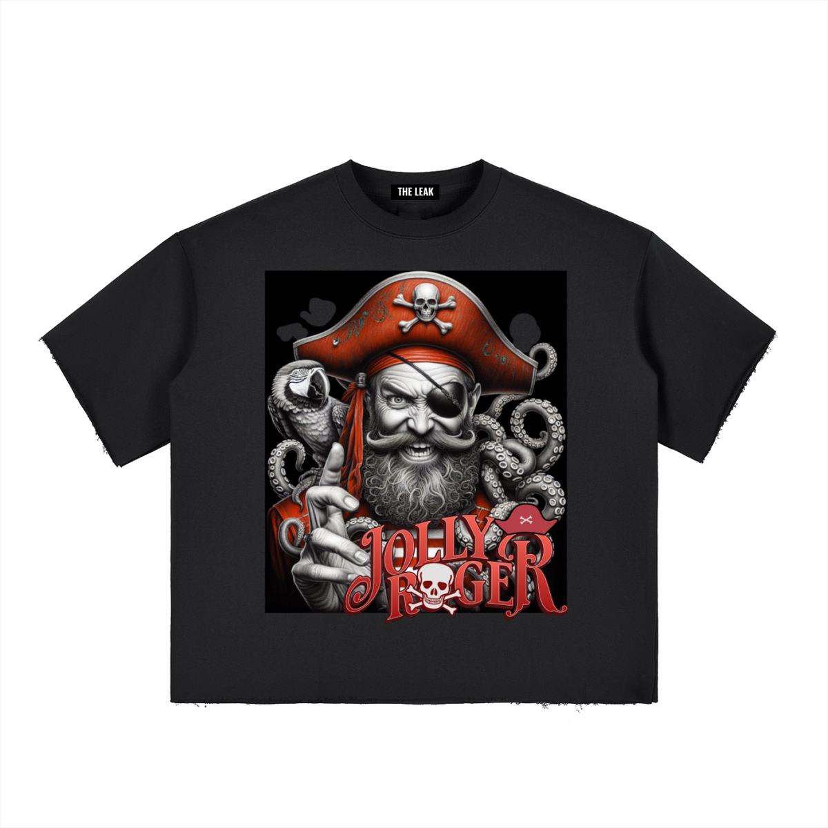 Boxy Half-Sleeve Raw-Edge T-Shirt