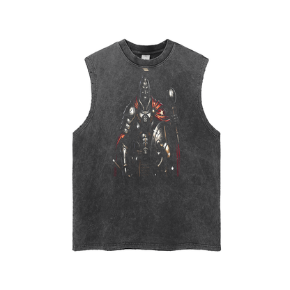 Snow Washed Frayed Hem Tank Top