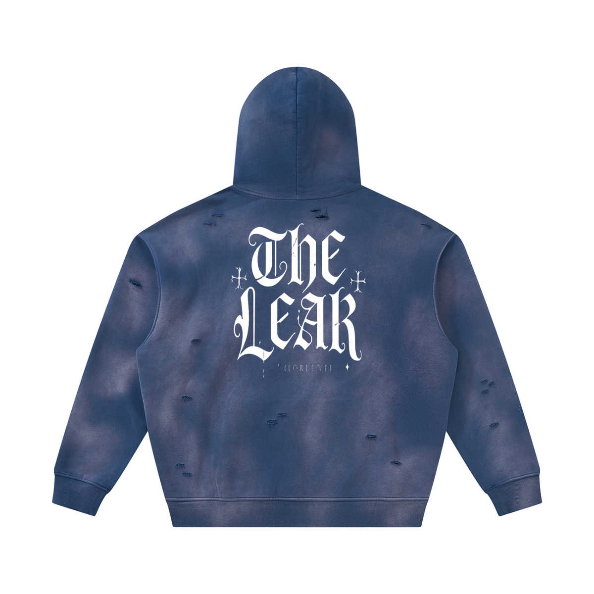 Unisex Sunfade Frayed Fleece Hoodie