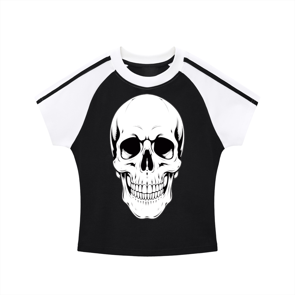Contrast Stripes Bodycon Raglan  Sleeve T-Shirt