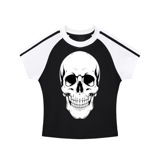 Contrast Stripes Bodycon Raglan  Sleeve T-Shirt