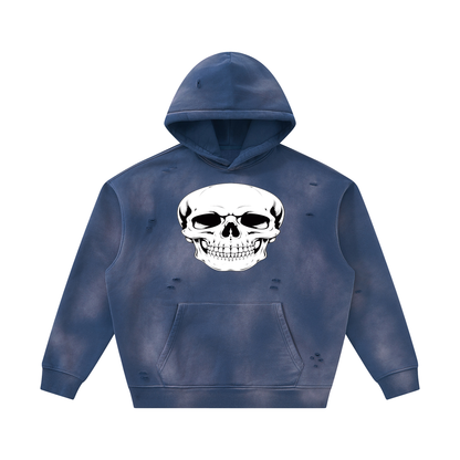 Unisex Sunfade Frayed Fleece Hoodie