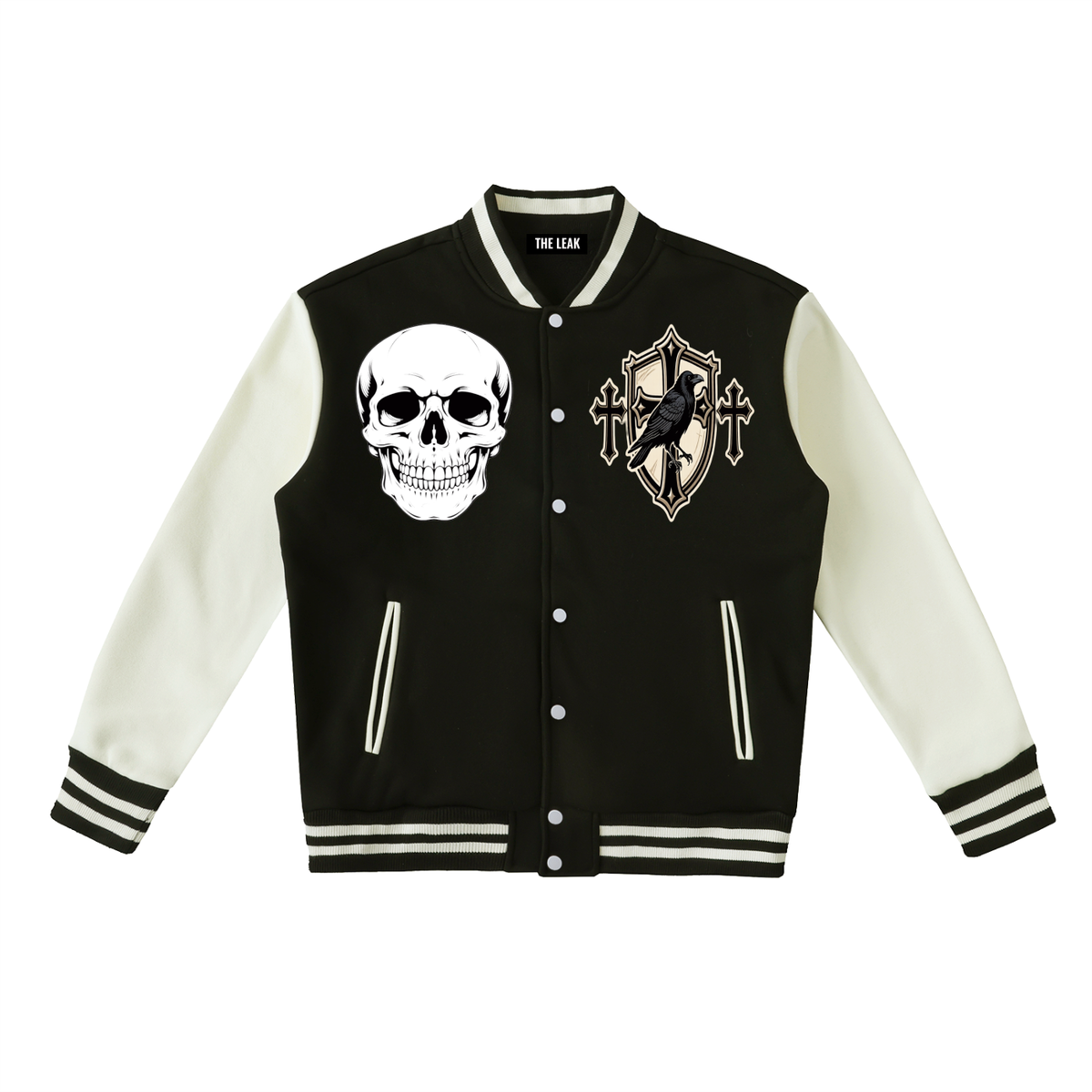 Two-Tone Fleeced Varsity Jacket