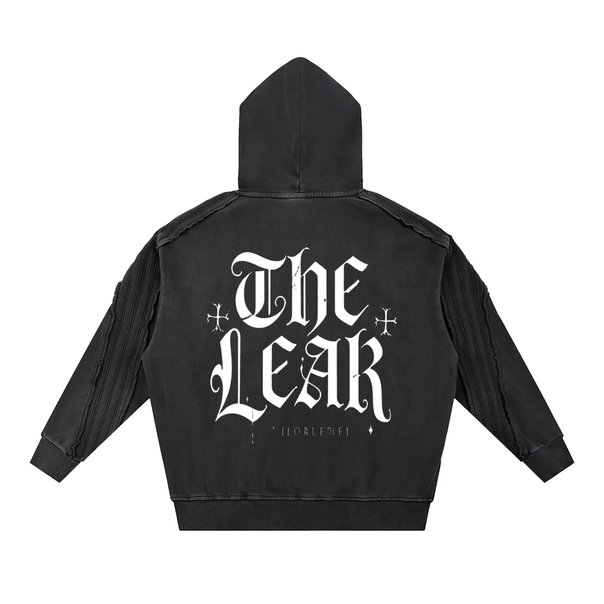 Snow Washed Tape Raw Edge Hoodie