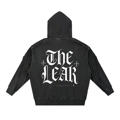 Snow Washed Tape Raw Edge Hoodie