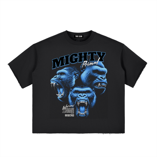 Boxy Half-Sleeve Raw-Edge T-Shirt