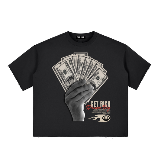 Boxy Half-Sleeve Raw-Edge T-Shirt