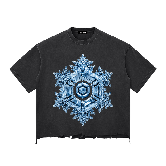 Snow Wash Raw-Hem Boxy T-shirt