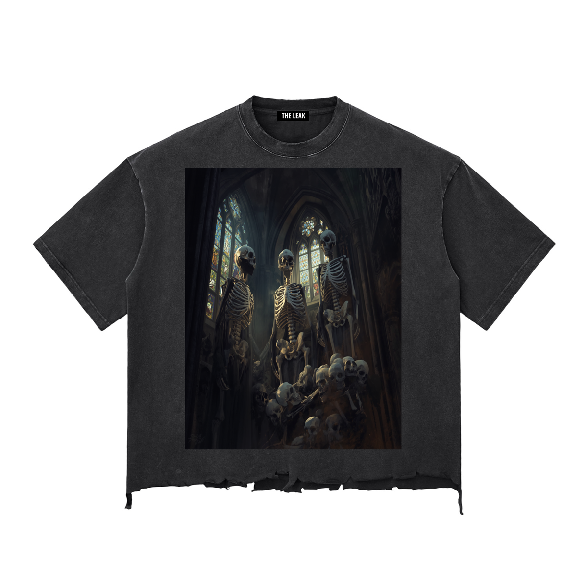 Snow Wash Raw-Hem Boxy T-shirt