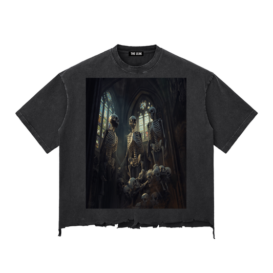 Snow Wash Raw-Hem Boxy T-shirt