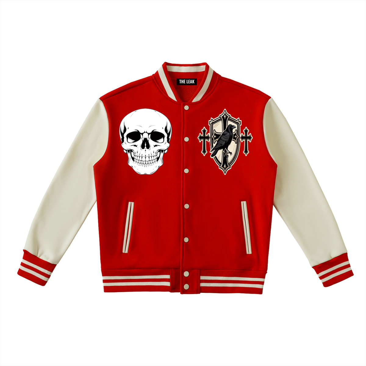 Two-Tone Fleeced Varsity Jacket