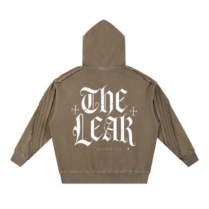 Snow Washed Tape Raw Edge Hoodie