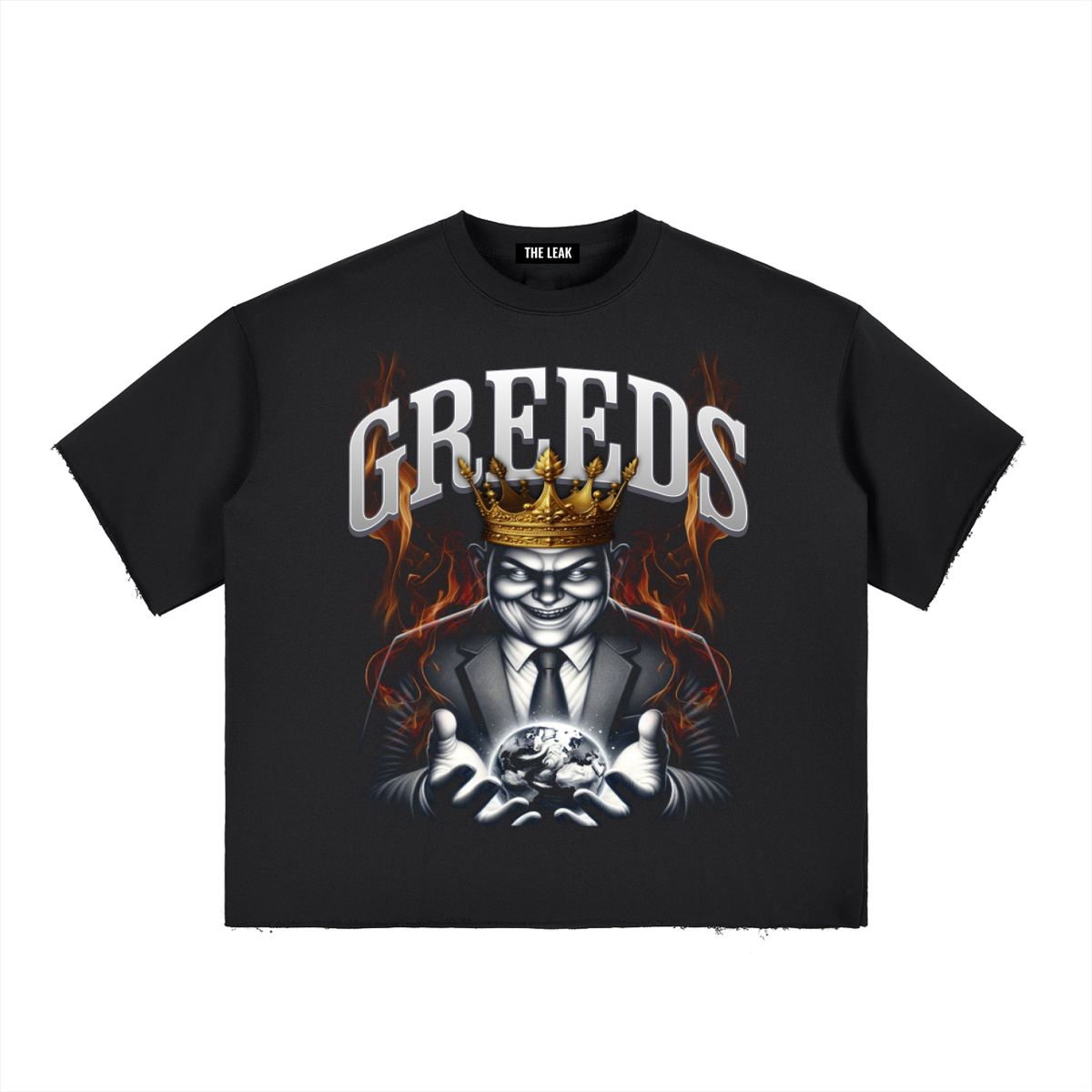 Boxy Half-Sleeve Raw-Edge T-Shirt