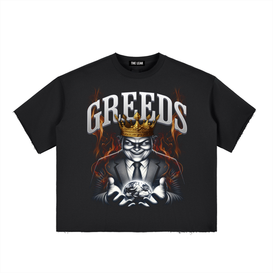 Boxy Half-Sleeve Raw-Edge T-Shirt