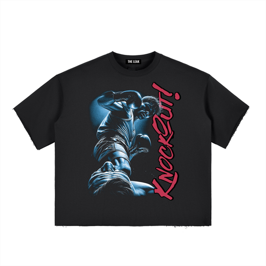 Boxy Half-Sleeve Raw-Edge T-Shirt