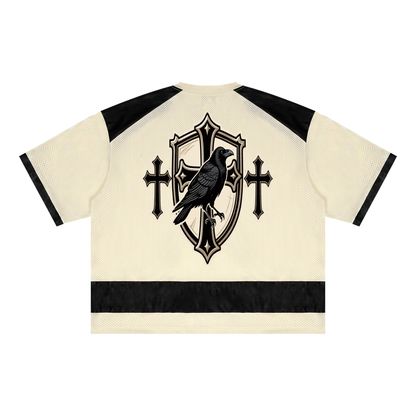 Unisex Raglan Sleeve Mesh Boxy T-Shirt