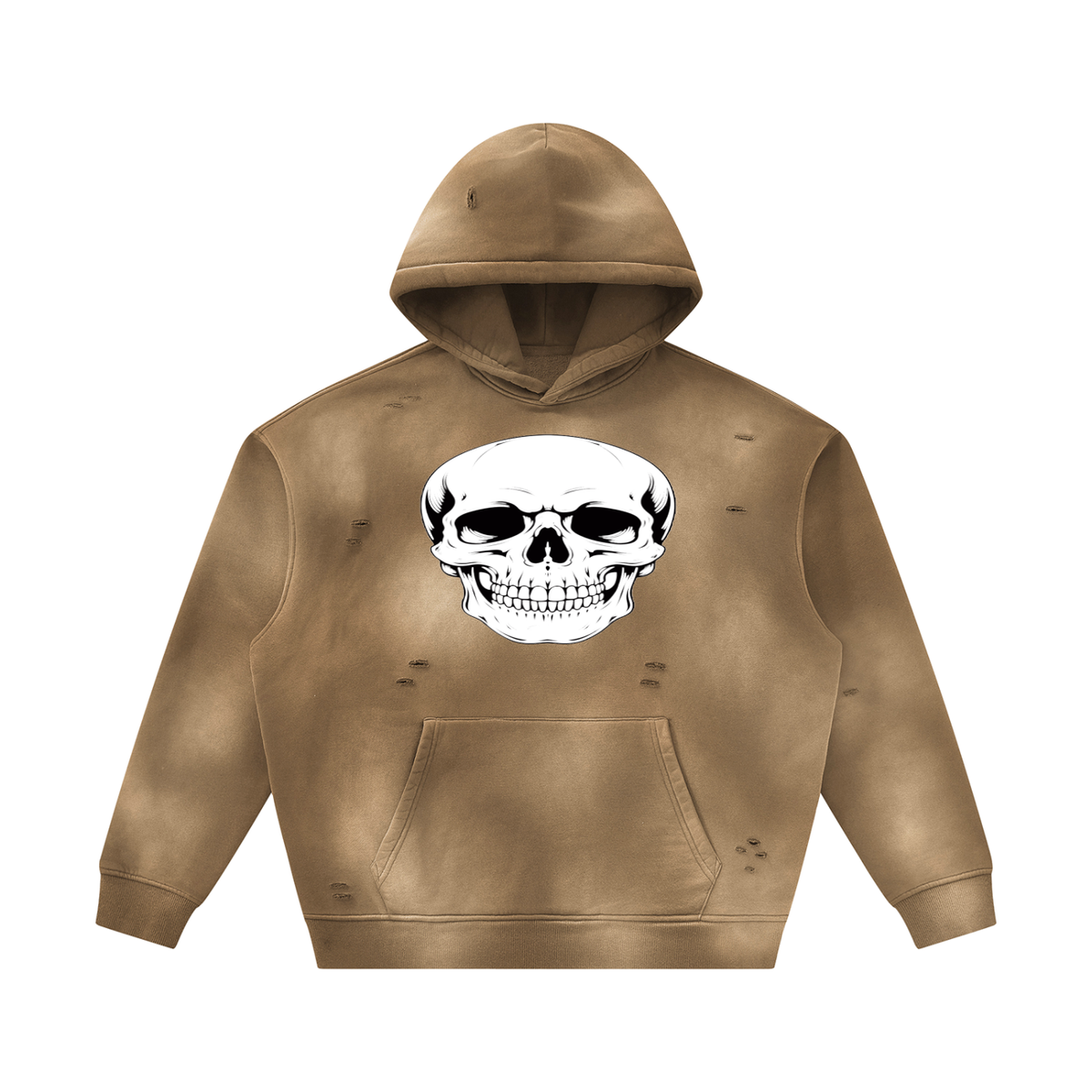 Unisex Sunfade Frayed Fleece Hoodie