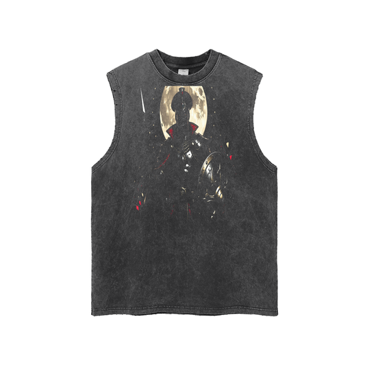 Snow Washed Frayed Hem Tank Top