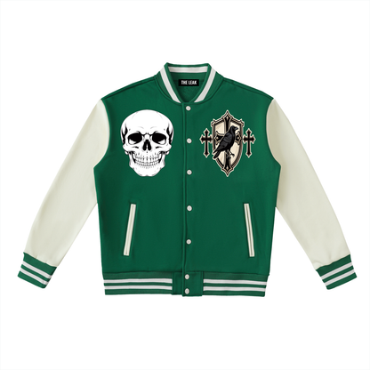 Two-Tone Fleeced Varsity Jacket