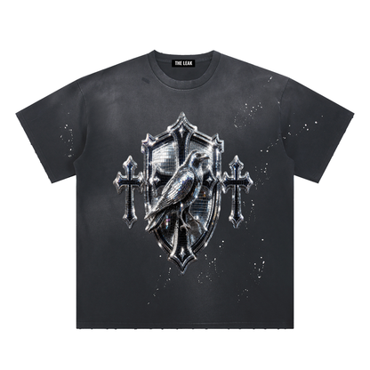 Hand-Frayed Sunfade Paint Splatter T-Shirt