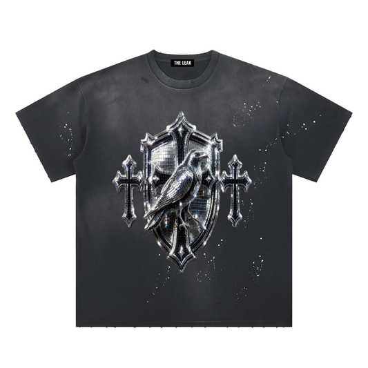 Hand-Frayed Sunfade Paint Splatter T-Shirt