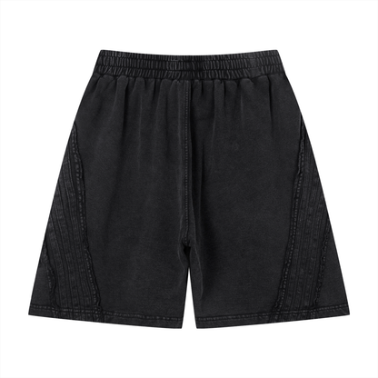 Unisex Vintage Wash Raw Edge Shorts