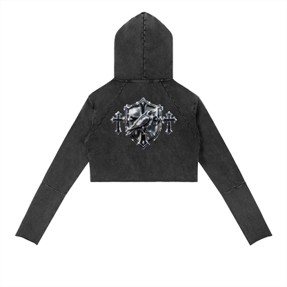 Vintage Washed Raw Edge Hoodie