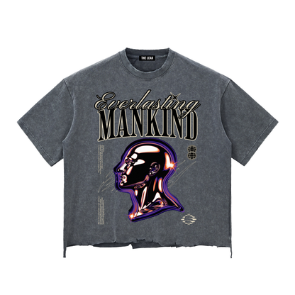 Snow Wash Raw-Hem Boxy T-shirt