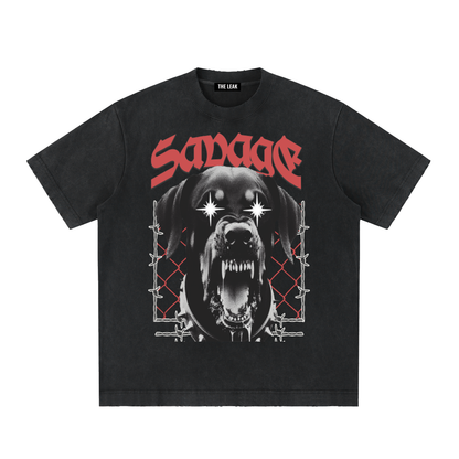 Heavyweight Vintage Washed Frayed T-Shirt