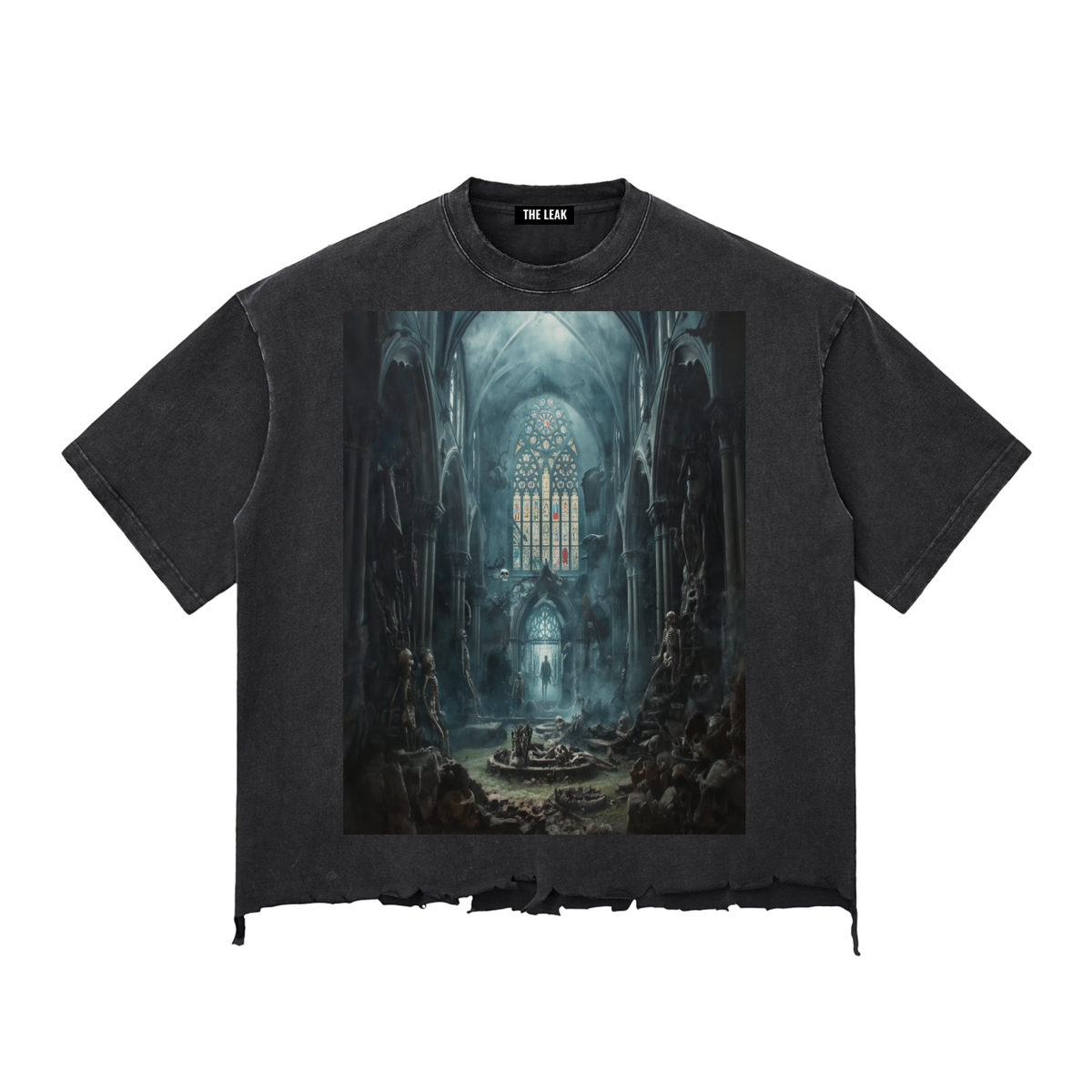 Snow Wash Raw-Hem Boxy T-shirt