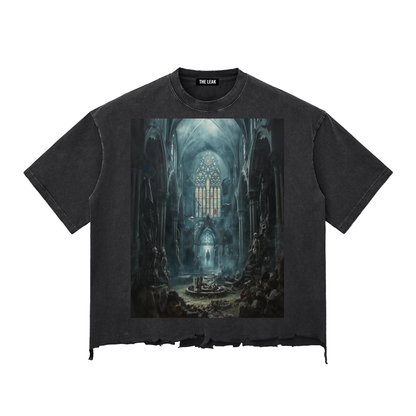 Snow Wash Raw-Hem Boxy T-shirt