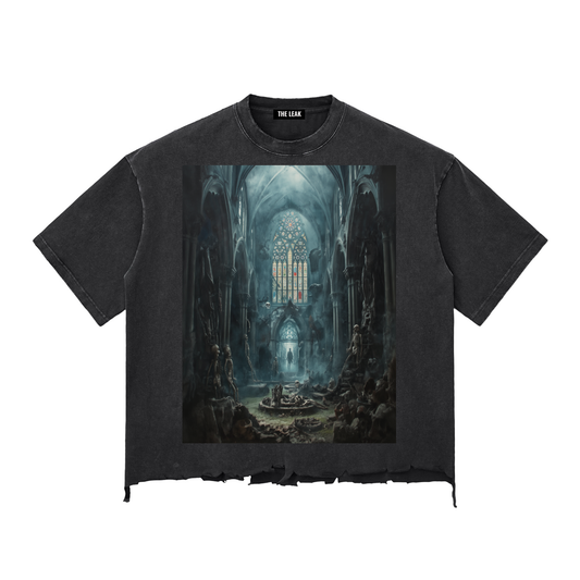 Snow Wash Raw-Hem Boxy T-shirt