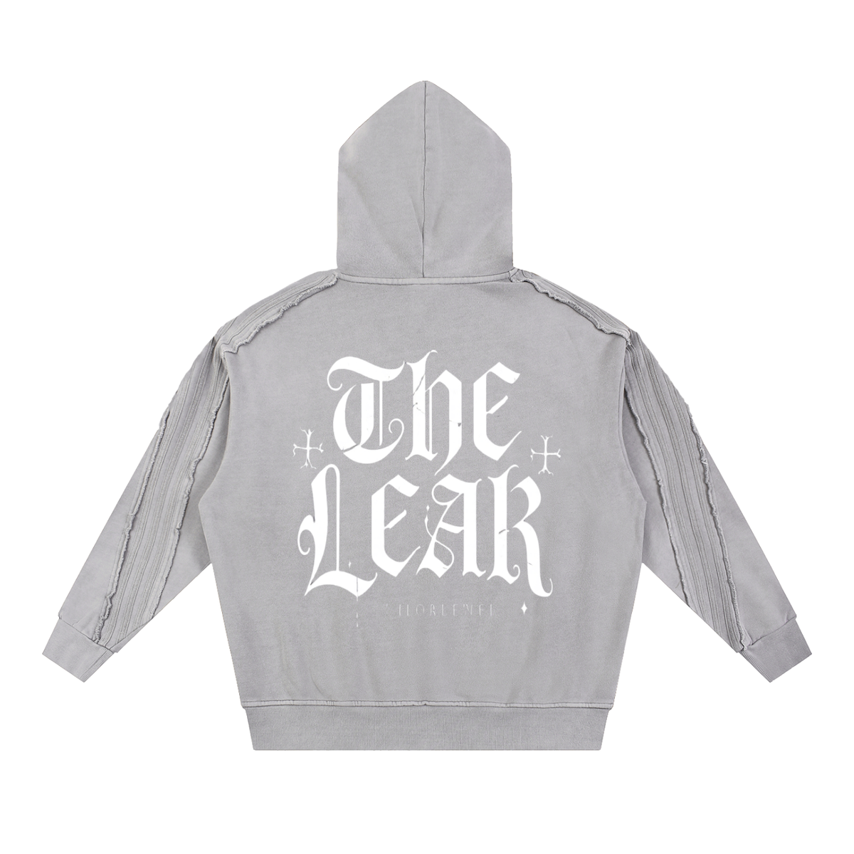 Snow Washed Tape Raw Edge Hoodie