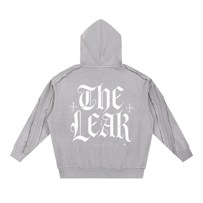 Snow Washed Tape Raw Edge Hoodie
