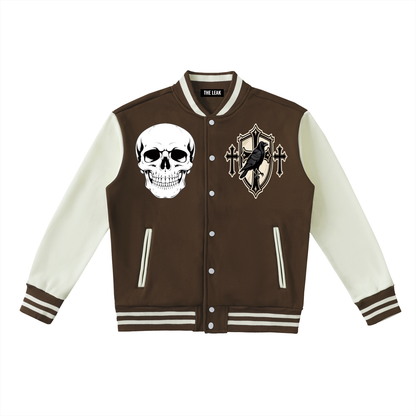 Two-Tone Fleeced Varsity Jacket