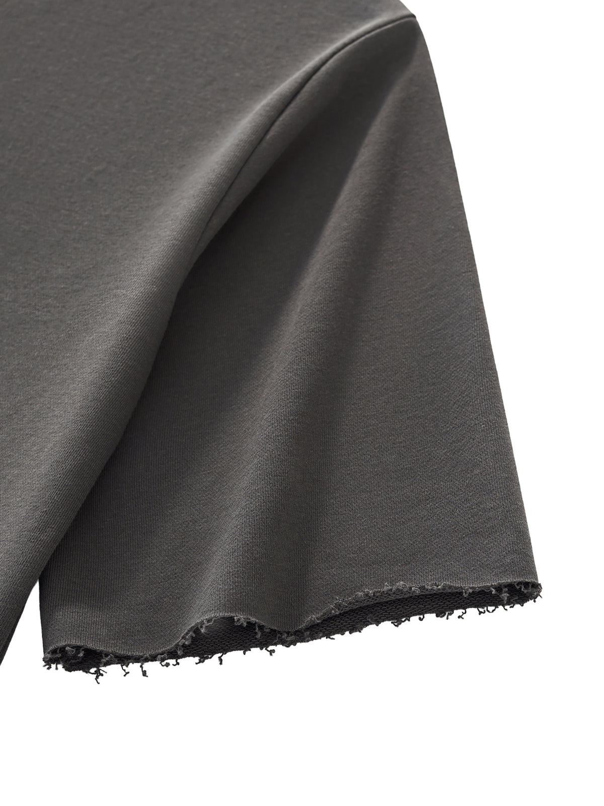 Boxy Half-Sleeve Raw-Edge T-Shirt